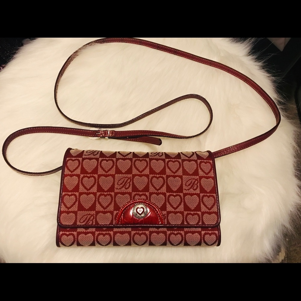 Brighton Red Hearts Crossbody Wallet